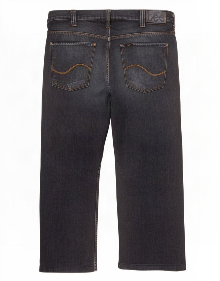 Lee Mens Flint Straight Jeans W38 L28 Azul Marinho Algodão
