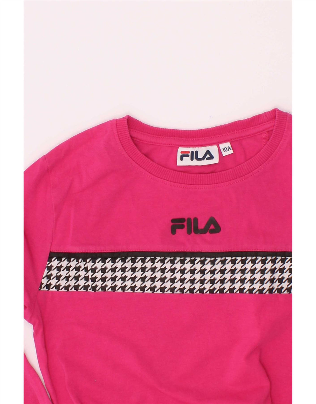 Fila Top Menina Manga Comprida 9-10 Anos Rosa Houndstooth