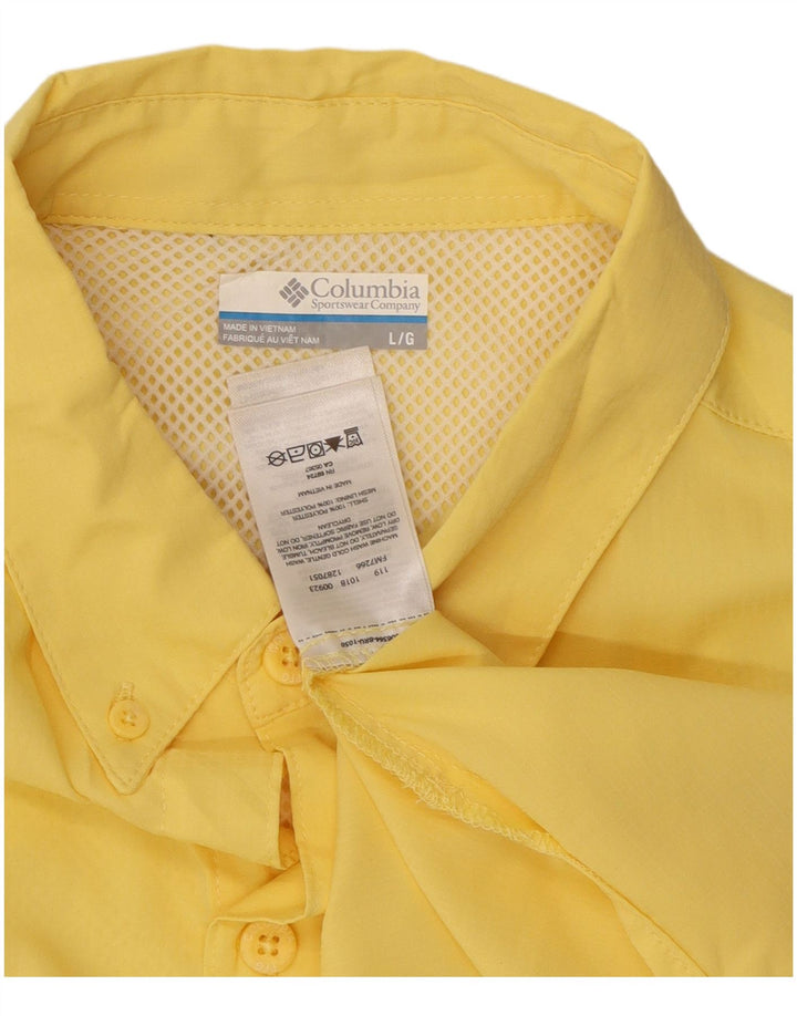 Camisa masculina Columbia Omni-Shade de manga curta grande poliéster amarelo