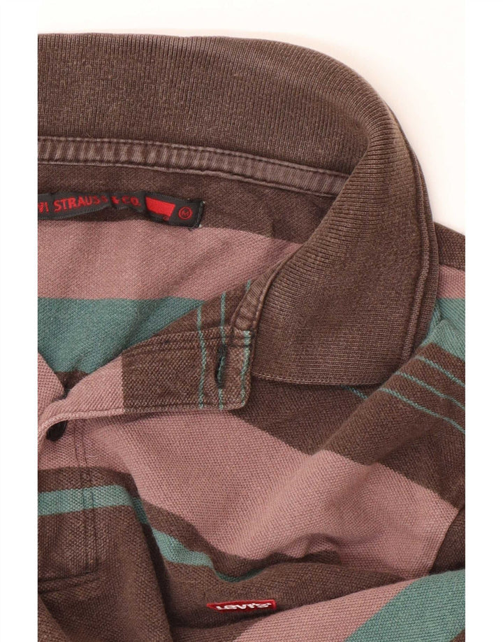 Camisa polo masculina de manga comprida Levi's média listrada multicolorida