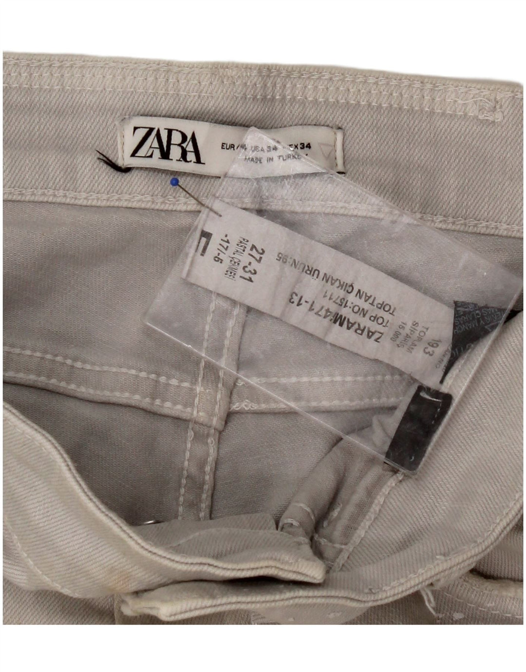 ZARA Mens Jeans Slim Distressed EU 44 Grande W34 L27 Cinza