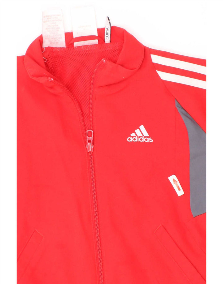 Jaqueta Adidas Boys Climalite Tracksuit Top 4-5 Anos Vermelho Colorblock