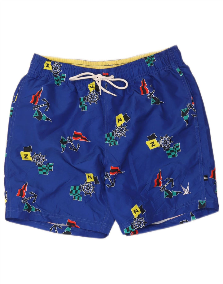 Shorts de natação masculino Nautica Graphic pequeno azul poliéster