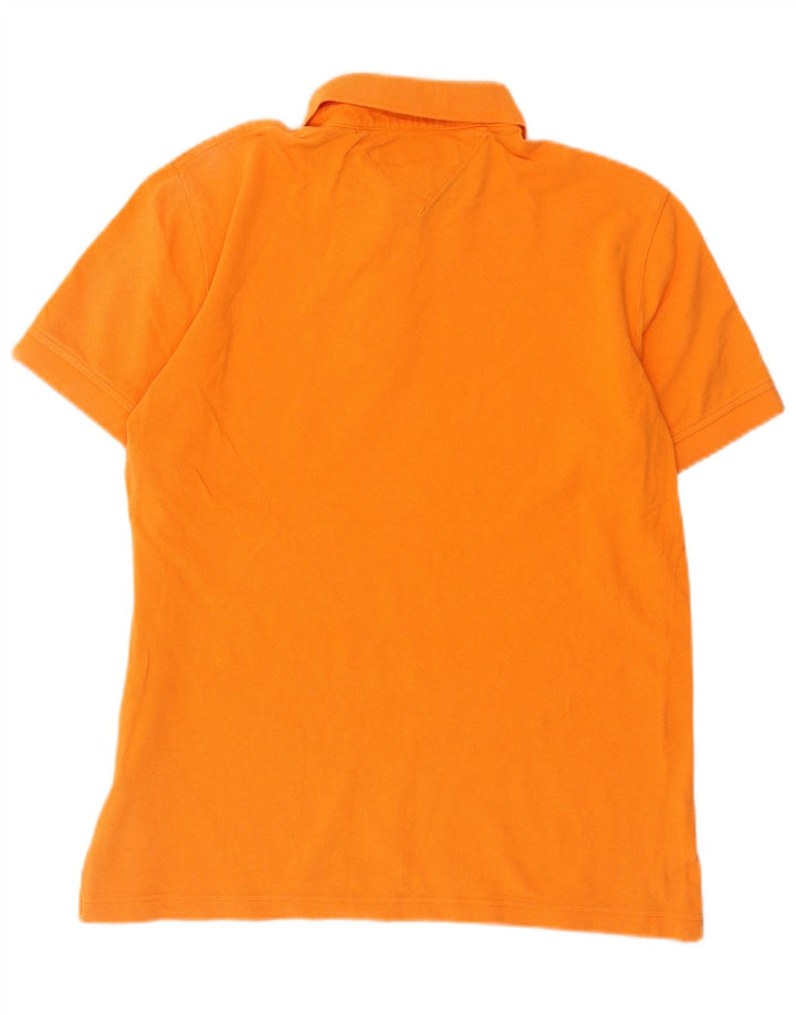 Camisa polo masculina Tommy Hilfiger Custom Fit médio algodão laranja