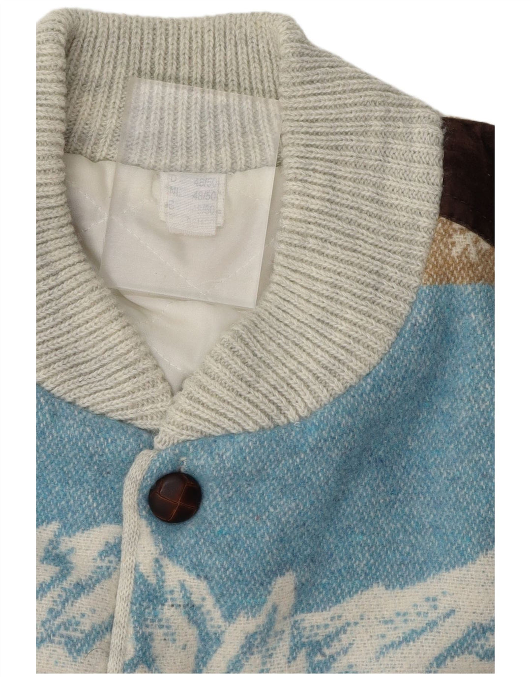 Suéter cardigã gráfico masculino VINTAGE IT 48/50 médio multicolorido