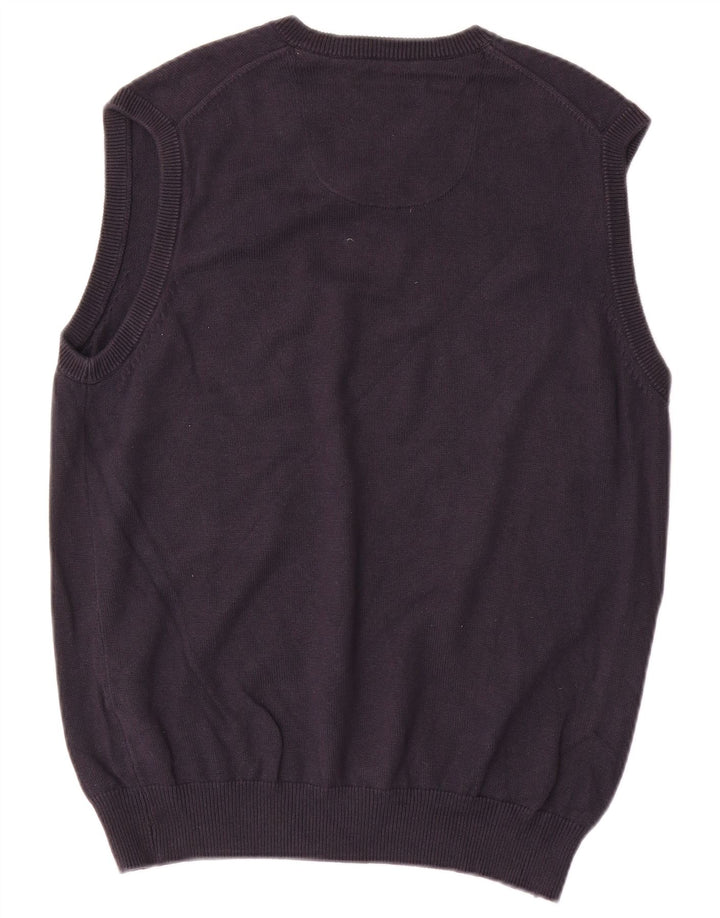 Regata masculina Marks & Spencer Blue Harbour Vest de algodão azul marinho médio