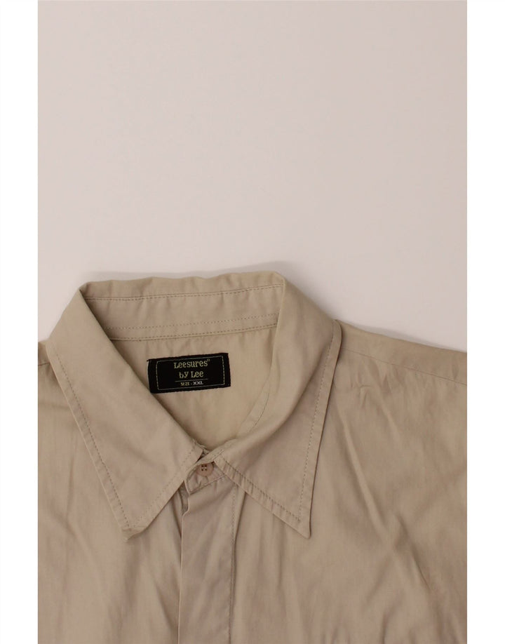 LEE Mens Short Sleeve Shirt 2XL Beige Cotton Vintage Lee and Second-Hand Lee from Messina Hembry 