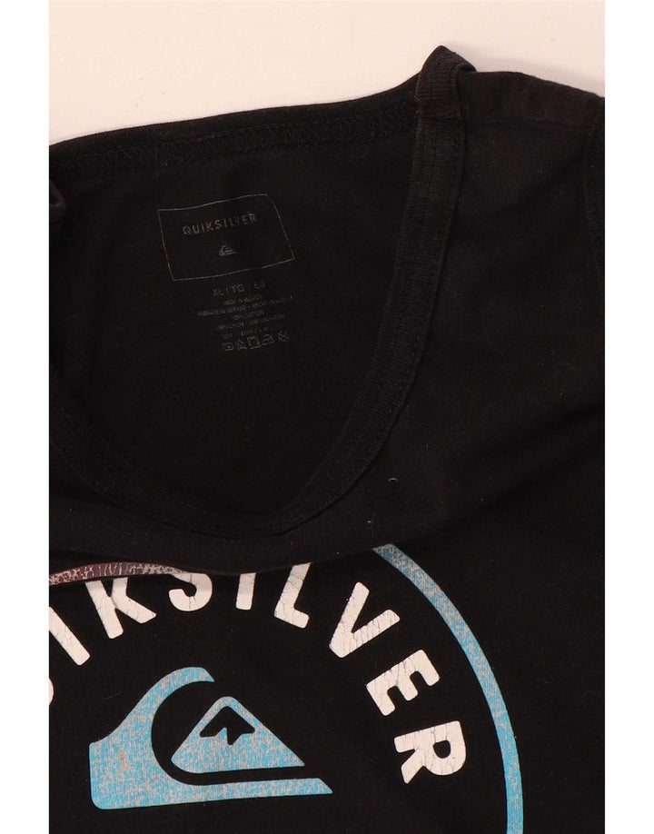 Colete gráfico masculino Quiksilver Top XL de algodão preto