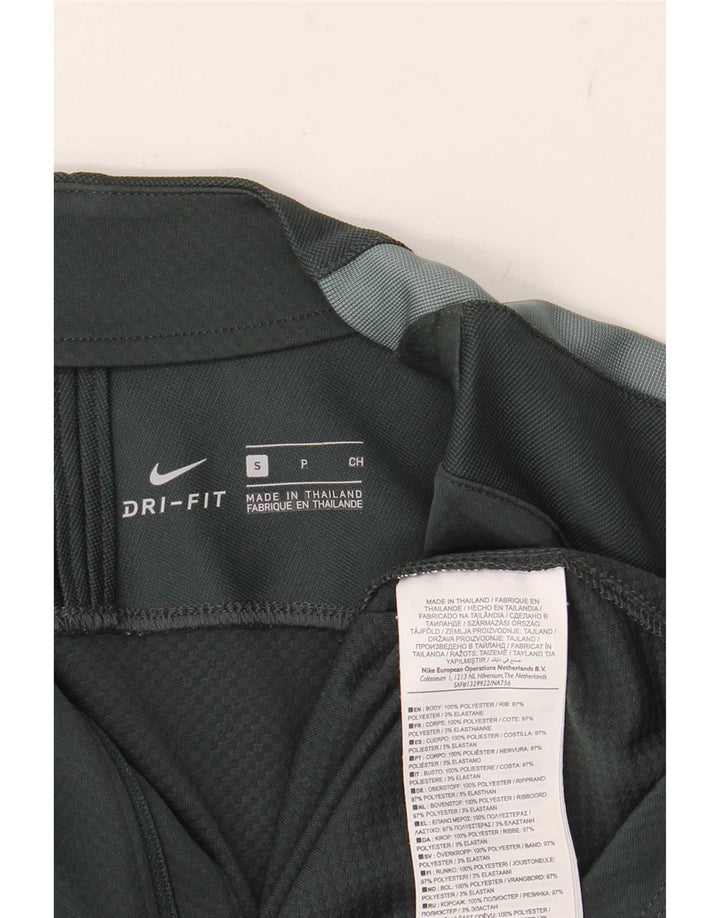 Top masculino Nike com zíper e manga comprida em poliéster verde pequeno