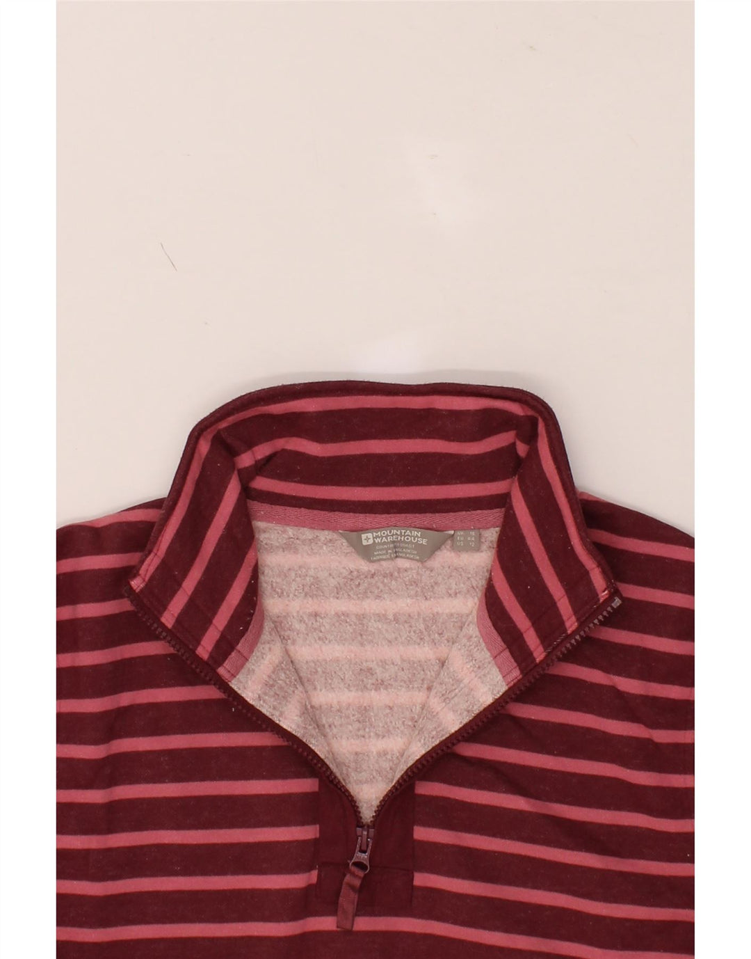 MOUNTAIN WAREHOUSE Womens Sweatshirt Jumper UK 16 Large  Maroon Striped Vintage Mountain Warehouse and Second-Hand Mountain Warehouse from Messina Hembry 
