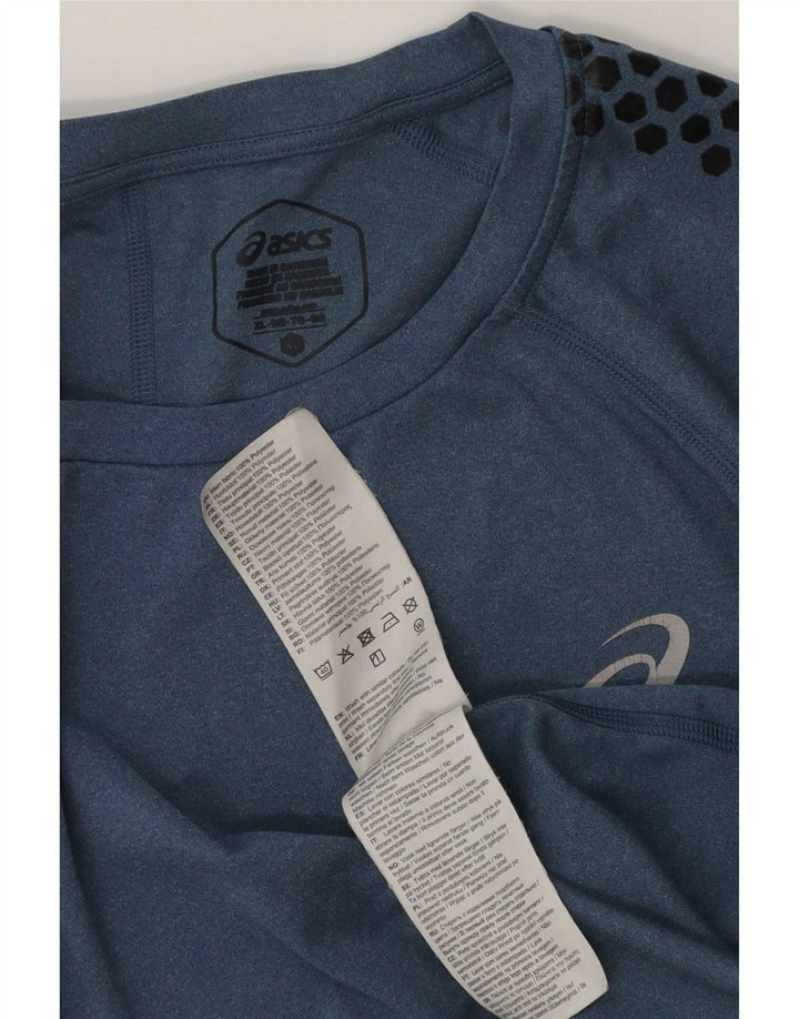 Camiseta masculina Asics Top XL azul marinho poliéster manchado