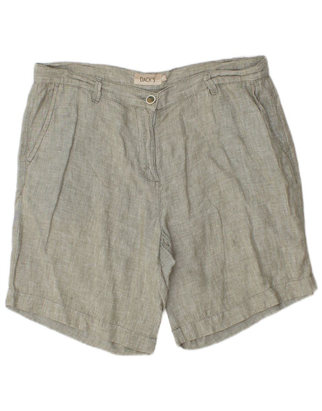 Shorts Chino Feminino Dack's IT 46 Grande W32 Linho Cinza