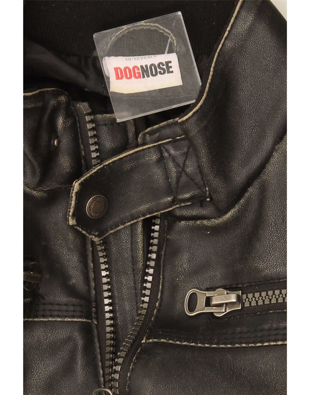 Jaqueta de couro bomber Dognose Boys 10-11 anos preta