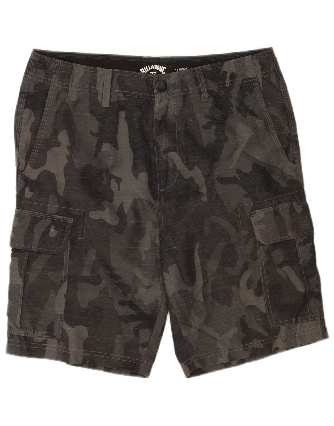 Shorts cargo masculino Billabong W32 camuflagem cinza médio