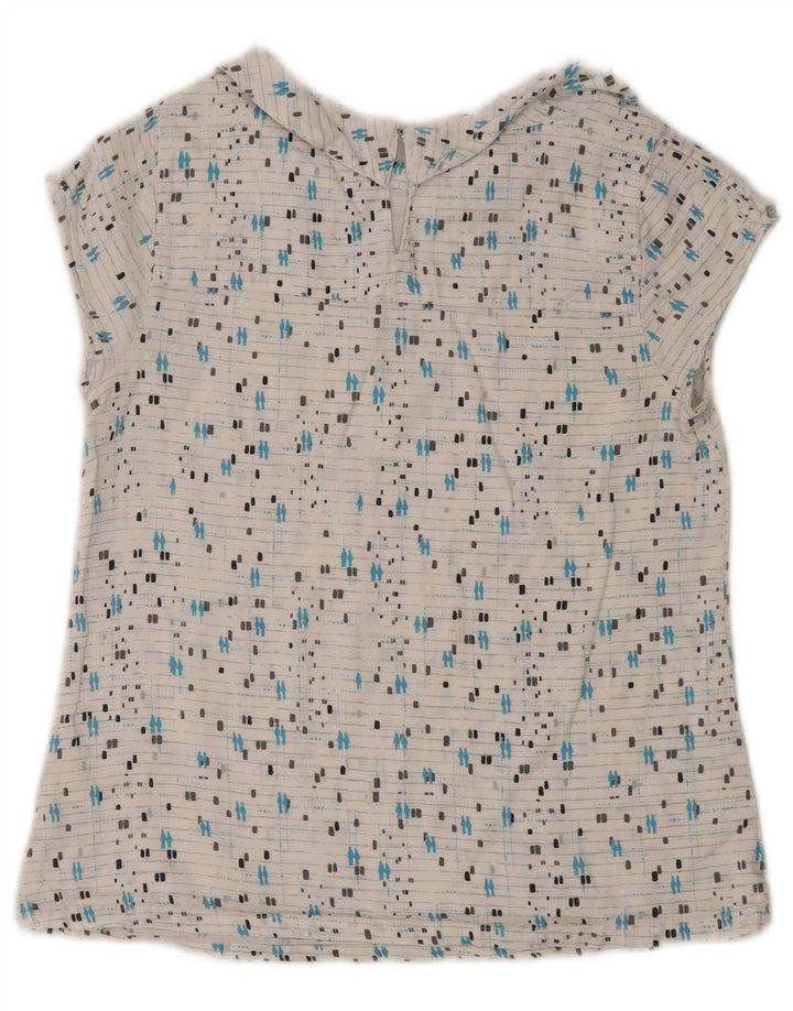 Blusa Feminina White Stuff Top UK 8 Algodão Geométrico Pequeno