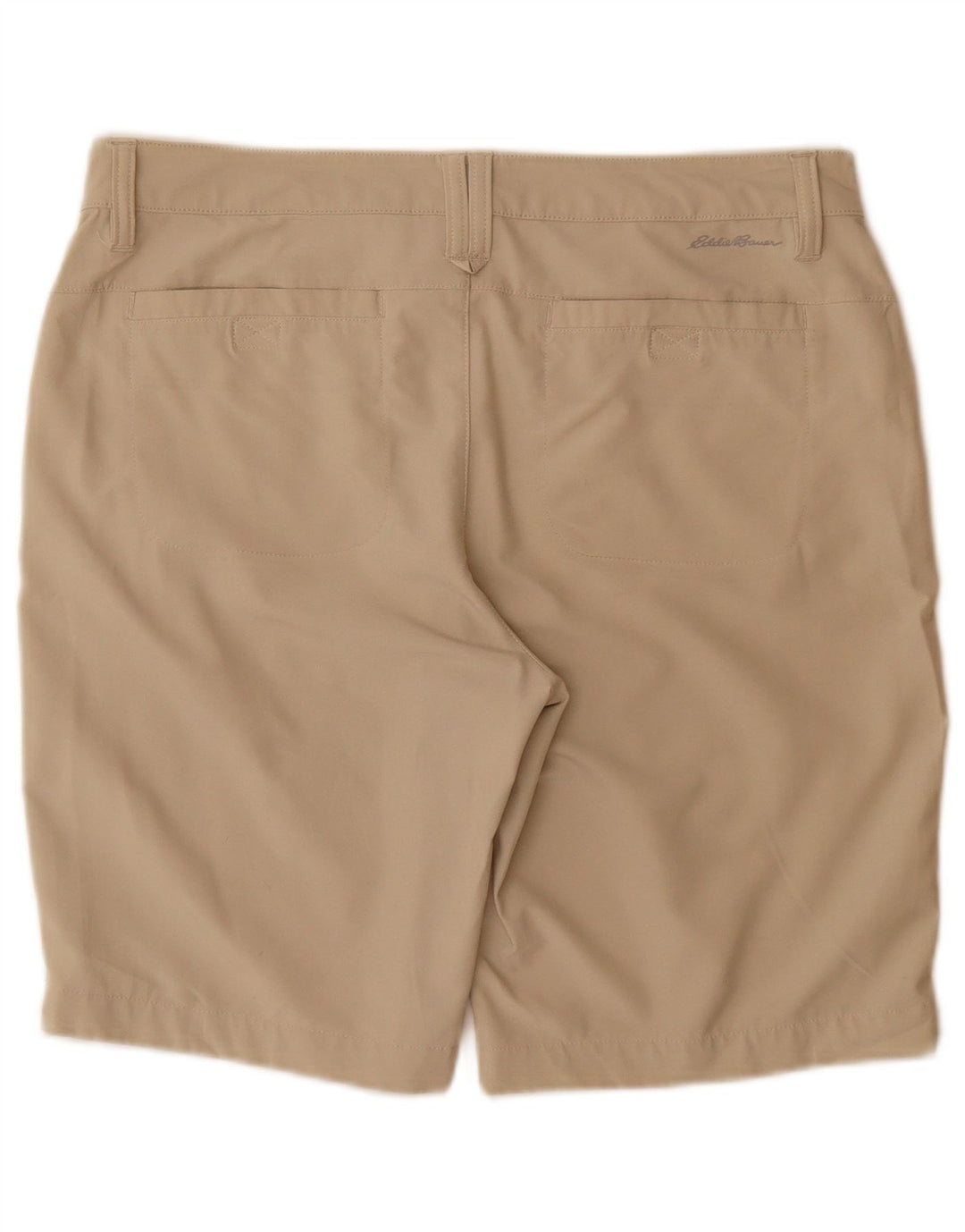 Shorts casuais femininos Eddie Bauer US 10 grandes W32 poliéster bege