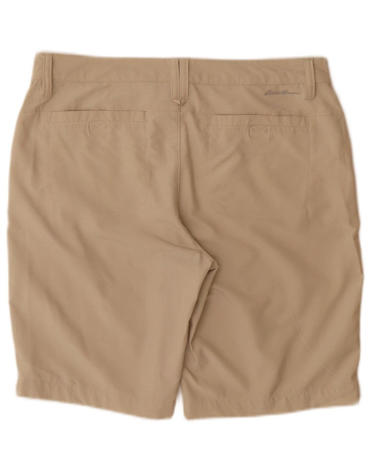 Shorts casuais femininos Eddie Bauer US 10 grandes W32 poliéster bege