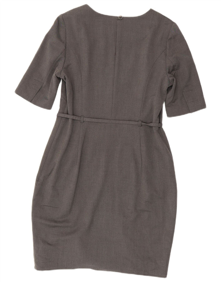 Vestido bainha feminino TED BAKER tamanho 4 grande viscose cinza