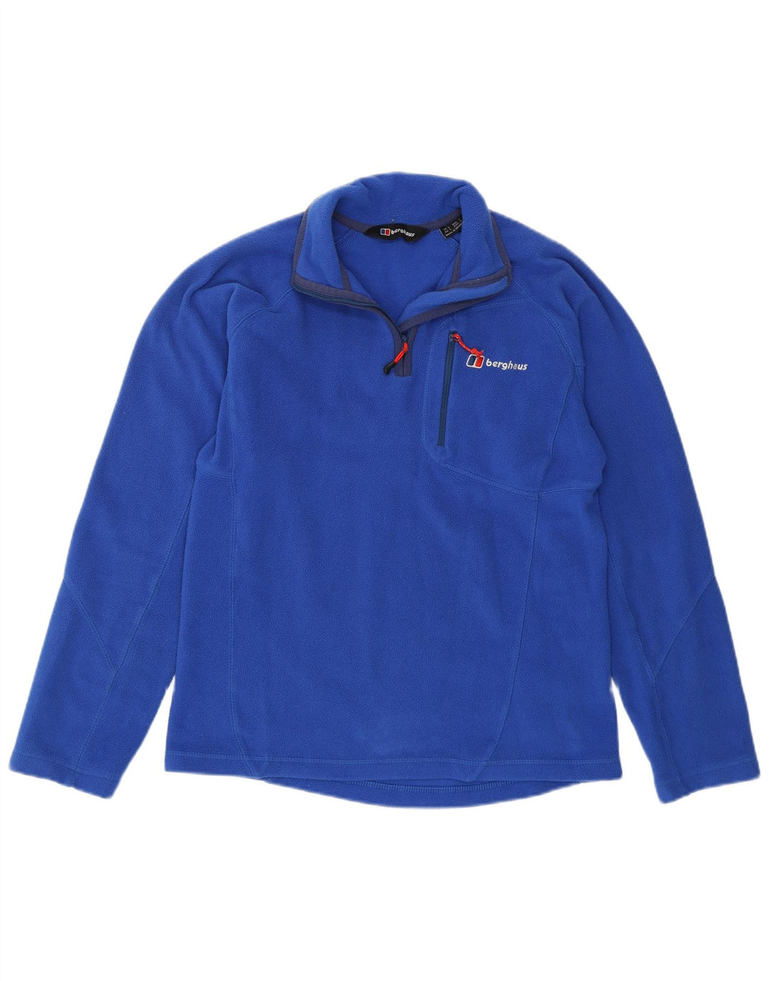 Berghaus Suéter masculino de lã com zíper e gola pequena azul poliéster