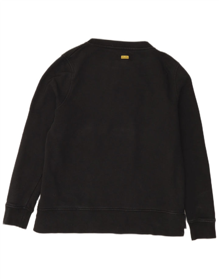 Suéter gráfico feminino Barbour UK 12 algodão preto médio