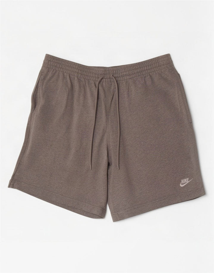 Shorts esportivos masculinos Nike médio cinza manchado de algodão