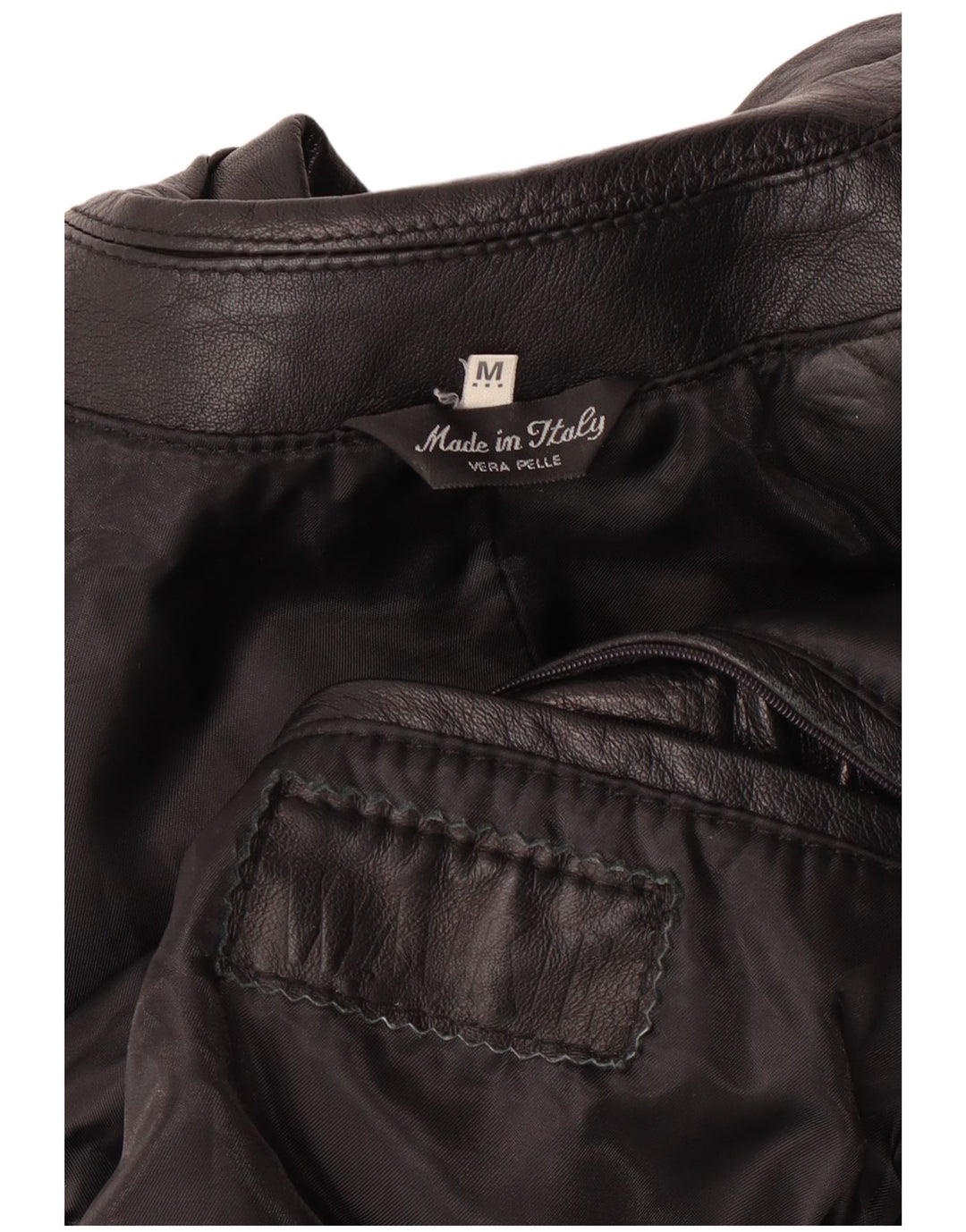 Jaqueta de couro masculina vintage UK 38 Médio couro preto clássico