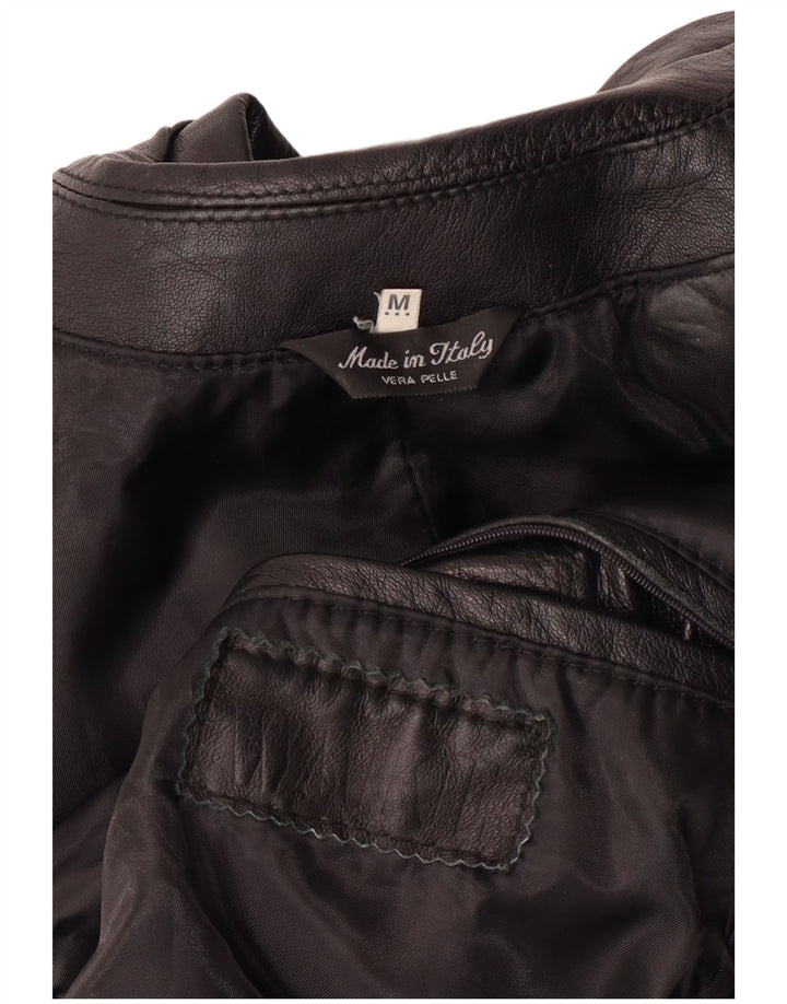 Jaqueta de couro masculina vintage UK 38 Médio couro preto clássico