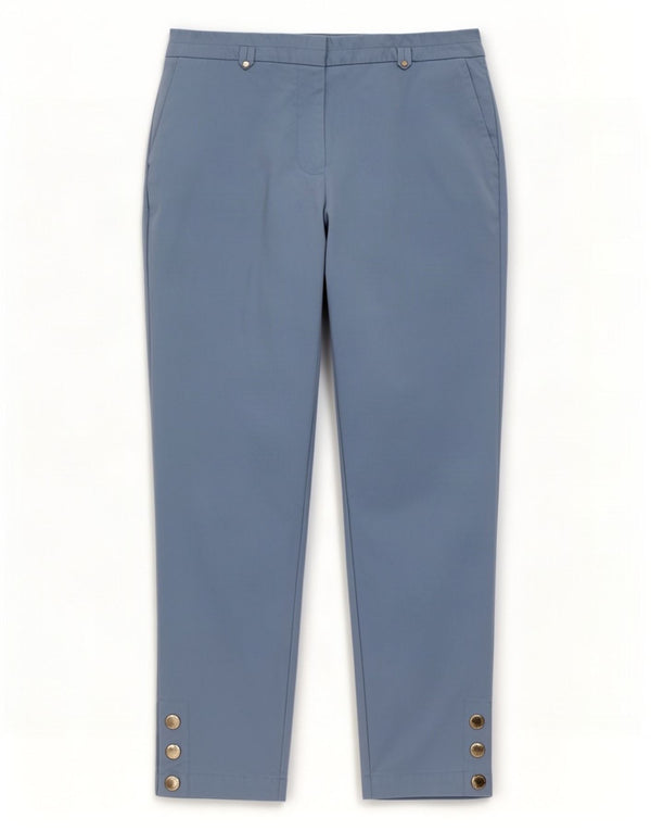 Calça Chino Feminina Marks & Spencer Slim UK 14 Grande W32 L28 Algodão Azul