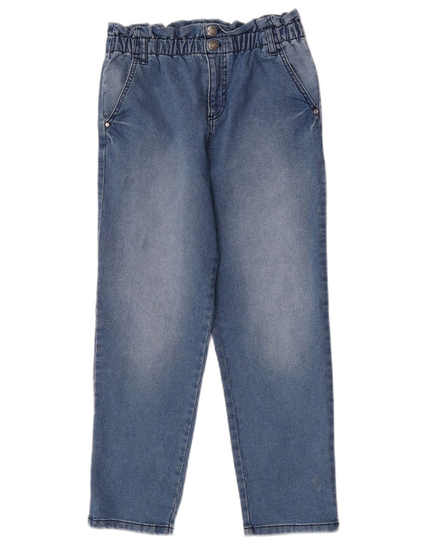 Benetton Meninas Jeans De Cintura Alta 10-11 Anos XL W28 L24 Azul Algodão