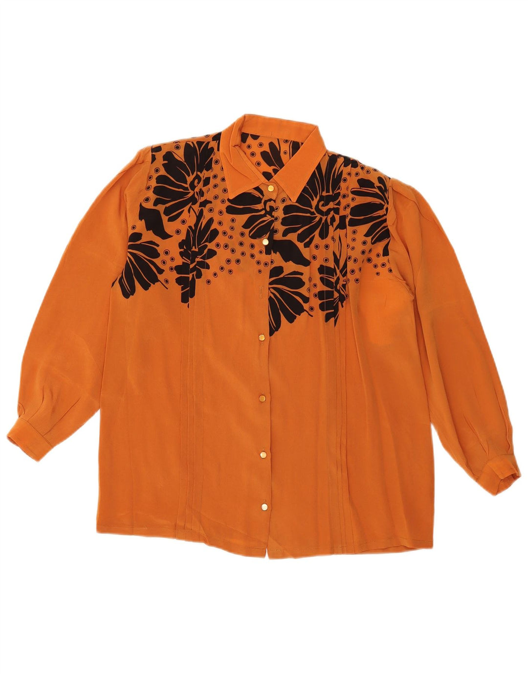 Blusa feminina VINTAGE UK 16 grande laranja floral