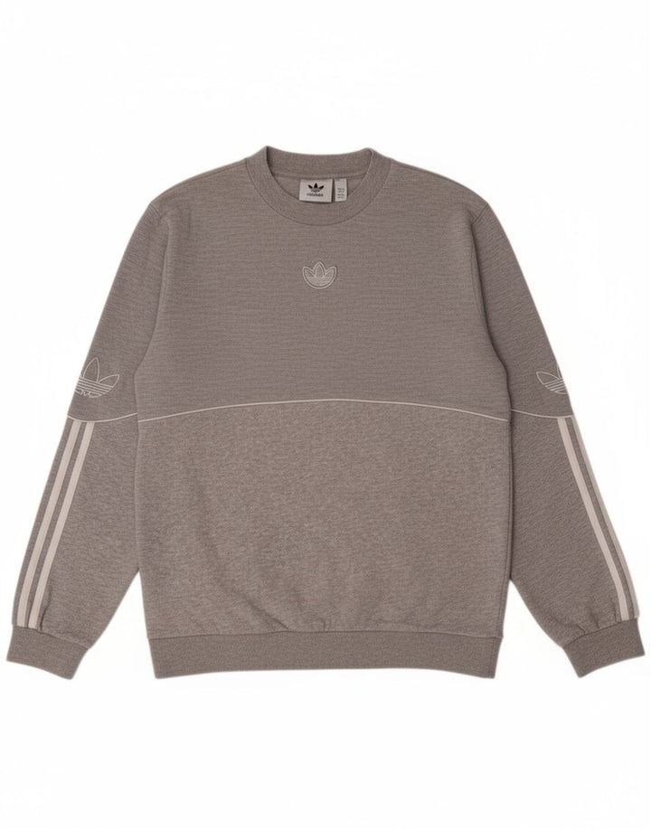 ADIDAS Mens Sweatshirt Jumper XS Algodão Cinzento