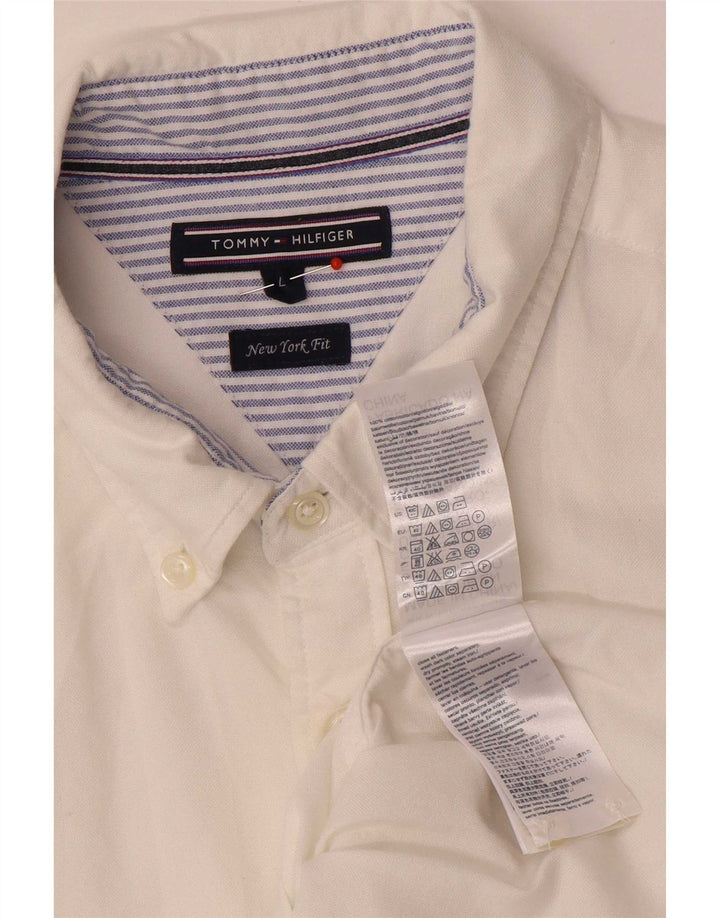 Camisa masculina Tommy Hilfiger grande algodão branco