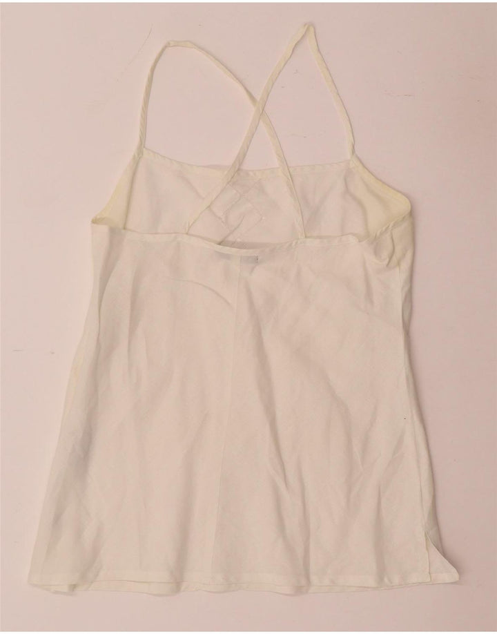Sara Glenzer Cami feminino Top IT 46 grande linho branco