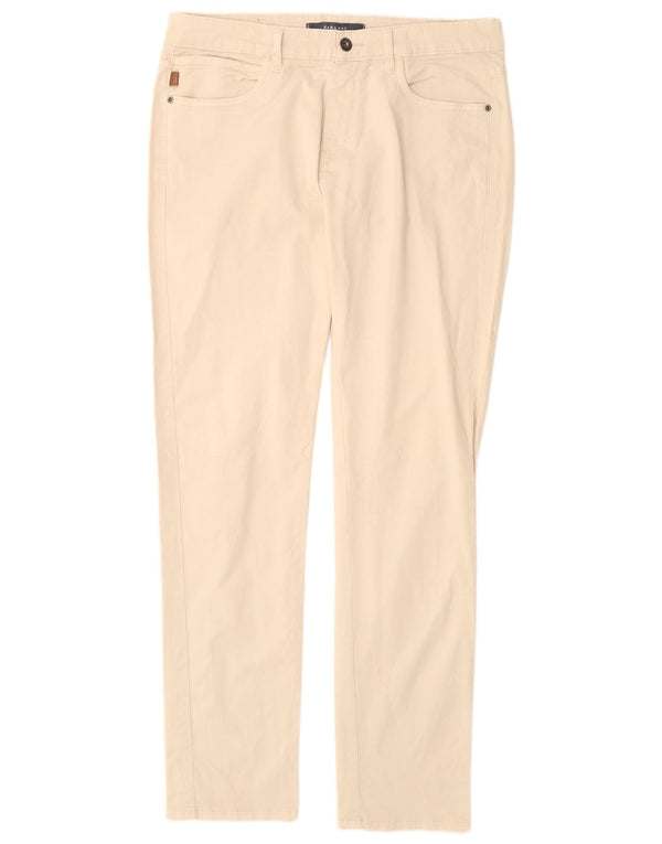 Zara Mens Slim Calça Casual EU 42 Grande W32 L32 Bege Algodão Clássico