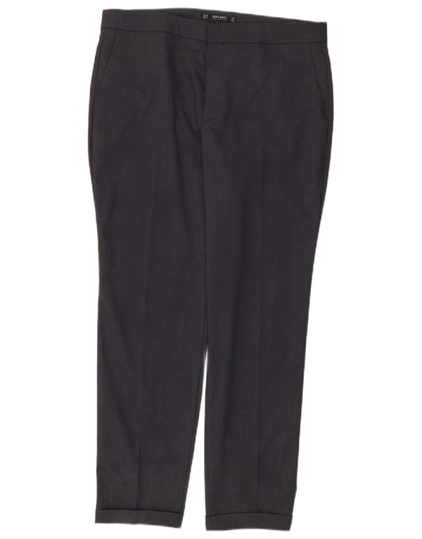 Zara Womens Slim Chino Trousers EU 40 Medium W30 L27 Navy Blue Polyester