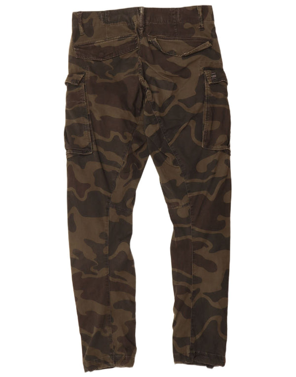Calça cargo masculina slim G-Star W30 L34 algodão camuflado cáqui