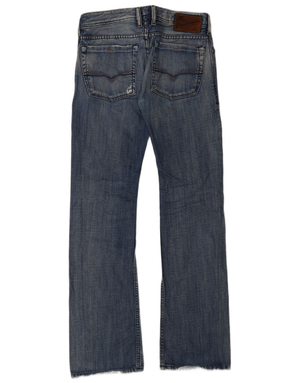 Diesel Mens Zatiny Distressed Bootcut Jeans W30 L34 Azul Algodão