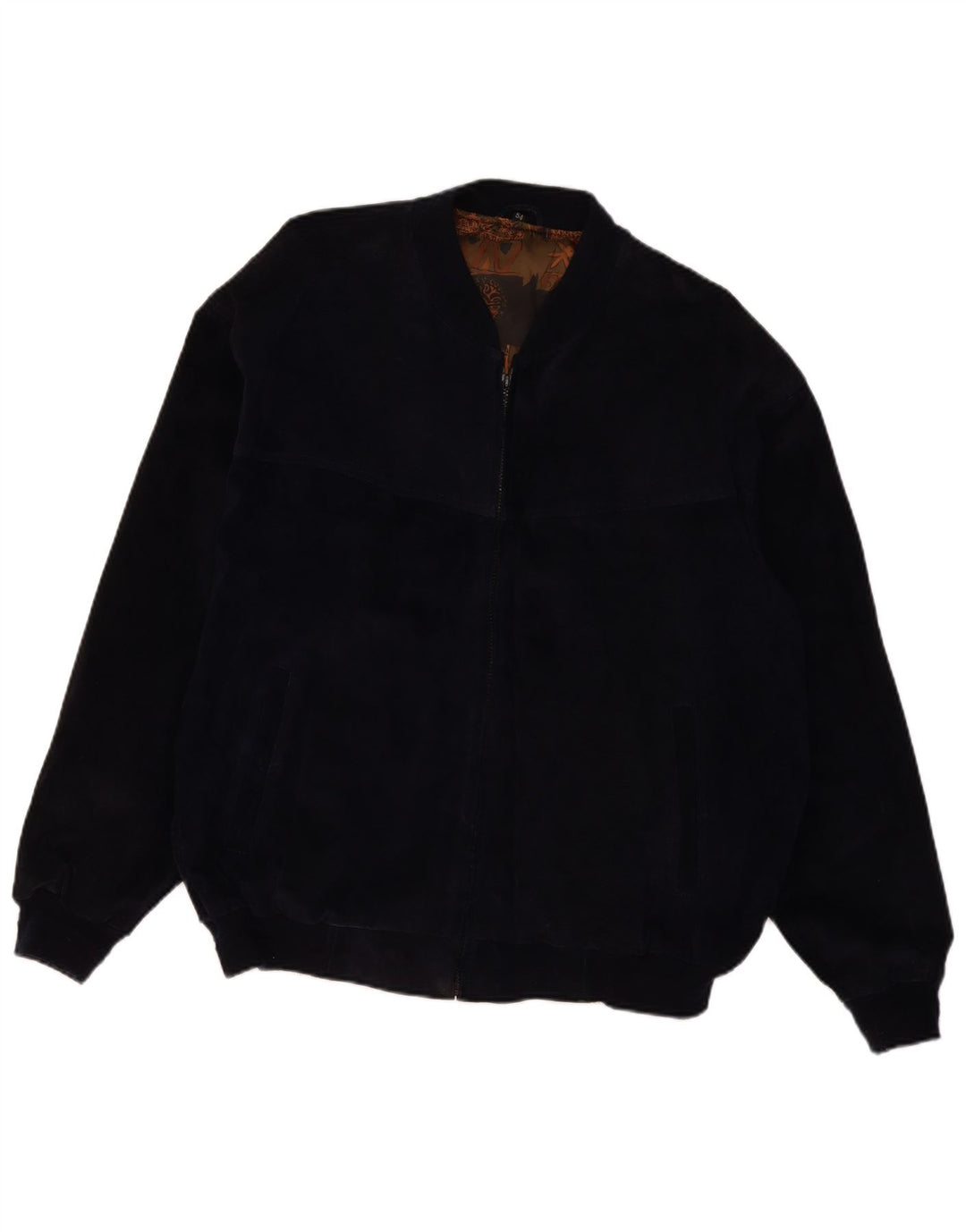 Jaqueta bomber masculina VINTAGE de camurça IT 54 2XL couro azul marinho