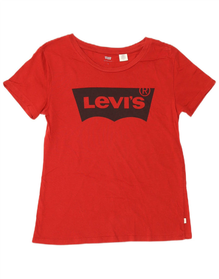Camiseta feminina gráfica Levi's UK 10 pequena vermelha