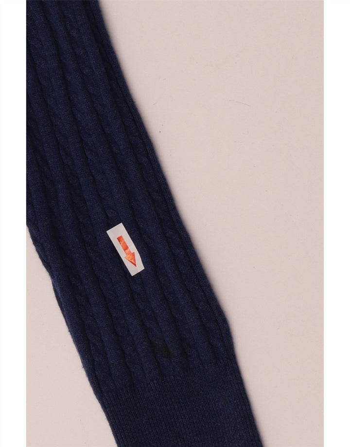 Suéter feminino Massimo Dutti com gola xale Reino Unido 18 XL algodão azul