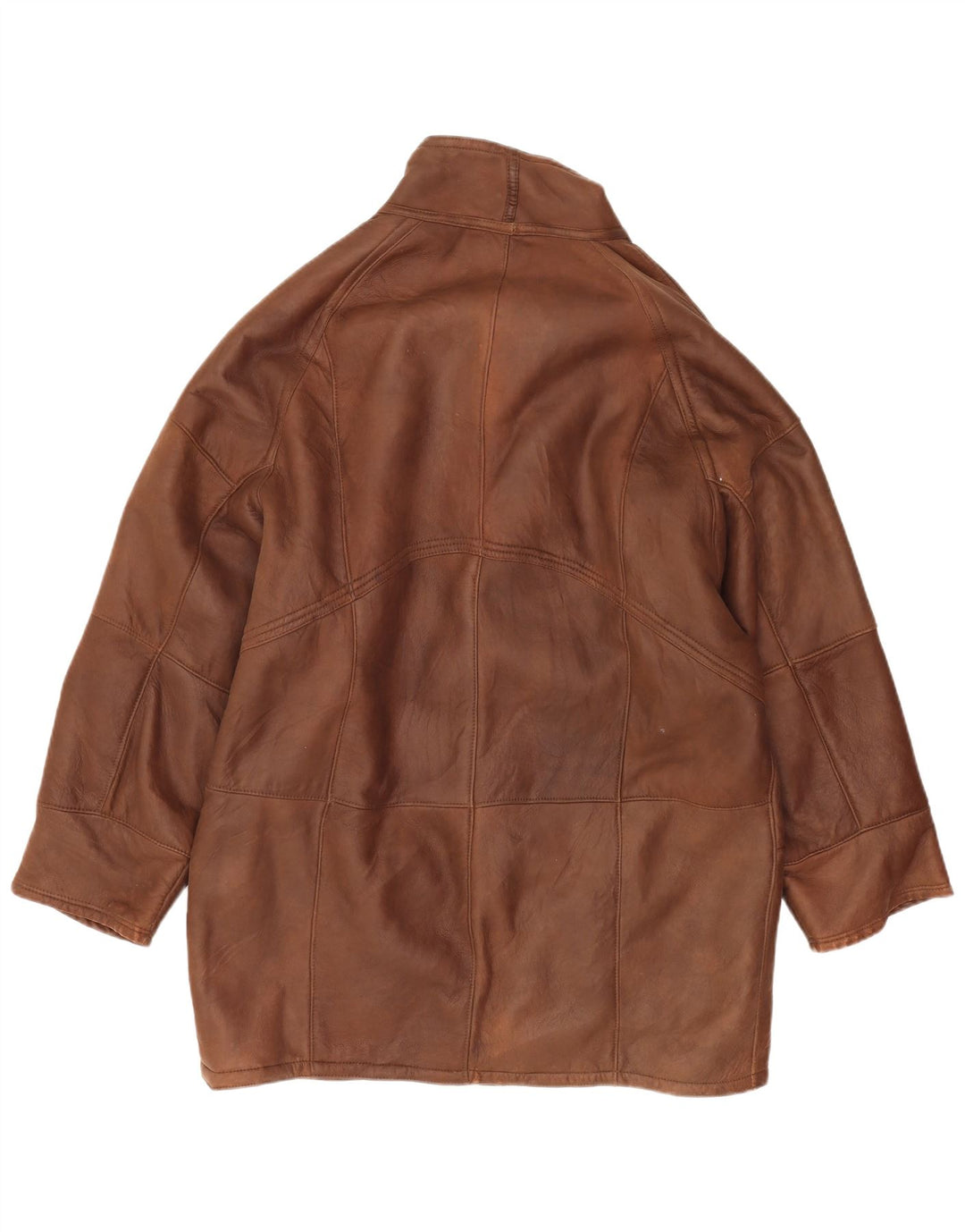 Casaco de couro masculino vintage UK 40 grande marrom