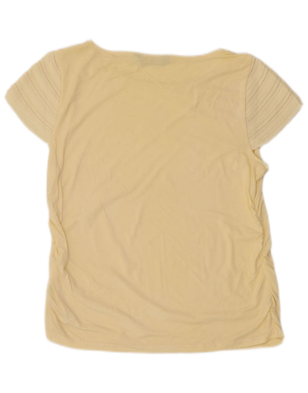 Ralph Lauren Camiseta Feminina Top UK 10 Pequeno Amarelo