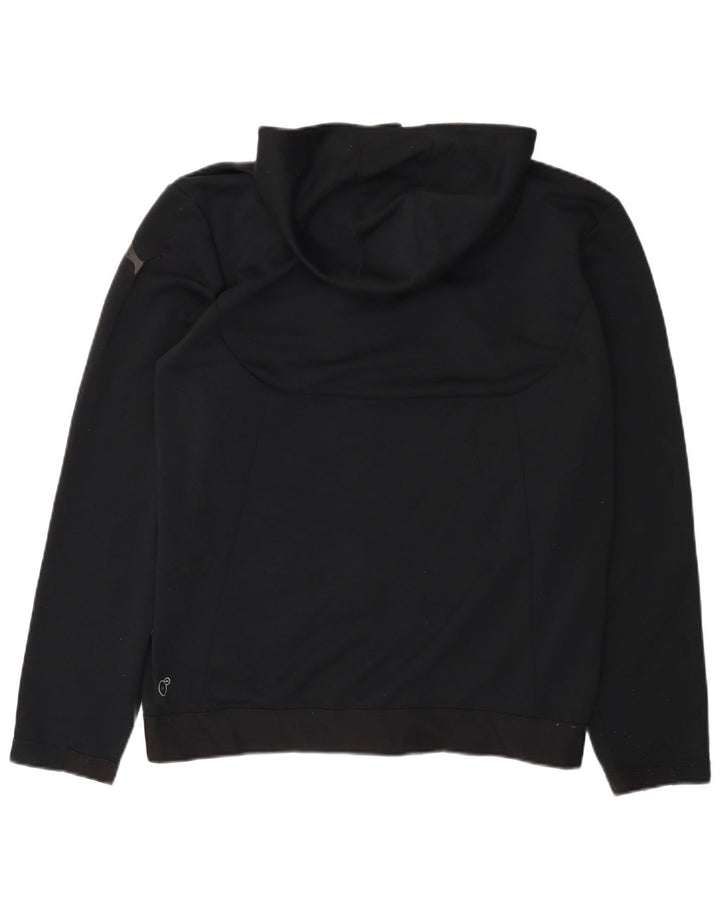 Suéter masculino PUMA com capuz e zíper grande poliéster preto