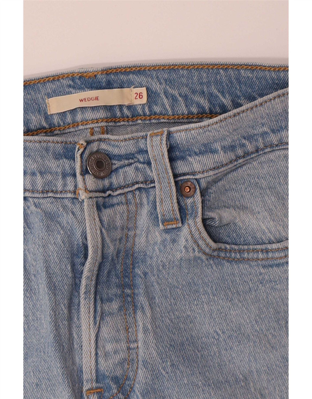 Calça jeans feminina Levi's Wedgie Straight W26 L27 azul algodão