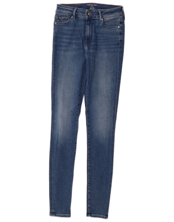 Jeans feminino Tommy Hilfiger Harlem Super Skinny W26 L30 azul algodão