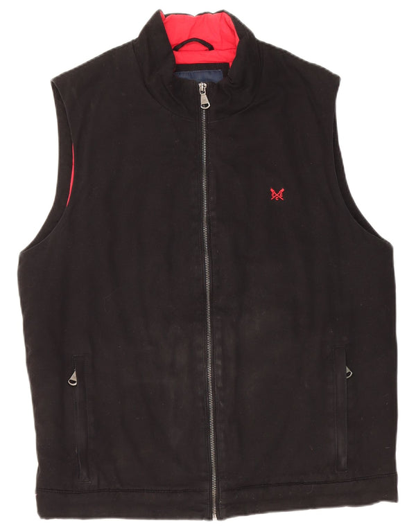 Crew Clothing Mens Gilet UK 38 Médio Algodão Preto