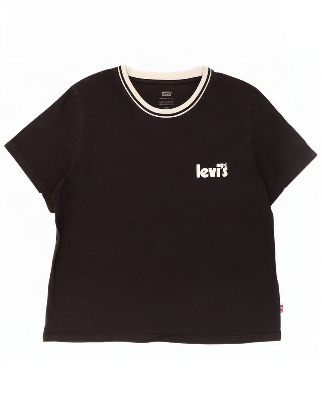 Camiseta feminina Levi's Top UK 10 pequena algodão preto