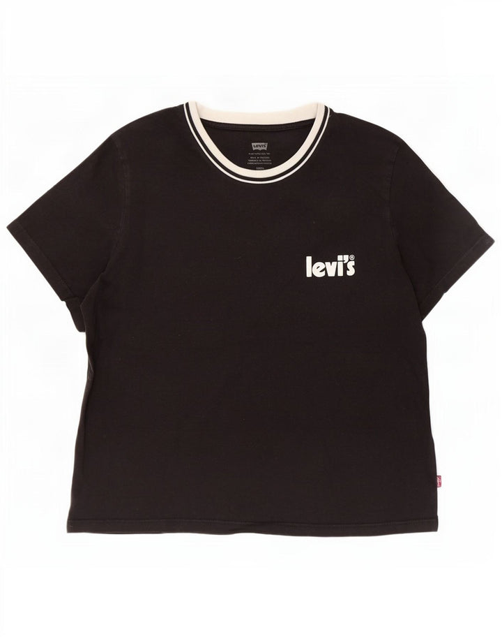 Camiseta feminina Levi's Top UK 10 pequena algodão preto