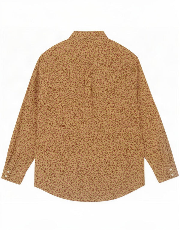 Camisa masculina de veludo cotelê Boden grande algodão floral amarelo