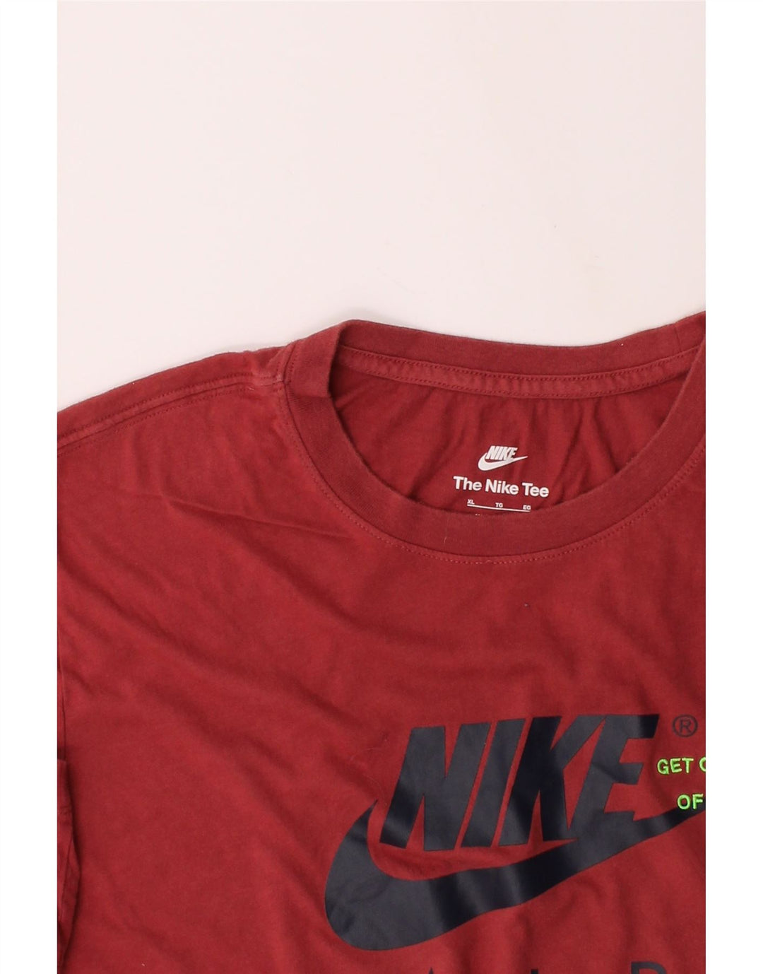 NIKE Mens Graphic T-Shirt Top XL Burgundy Cotton Vintage Nike and Second-Hand Nike from Messina Hembry 